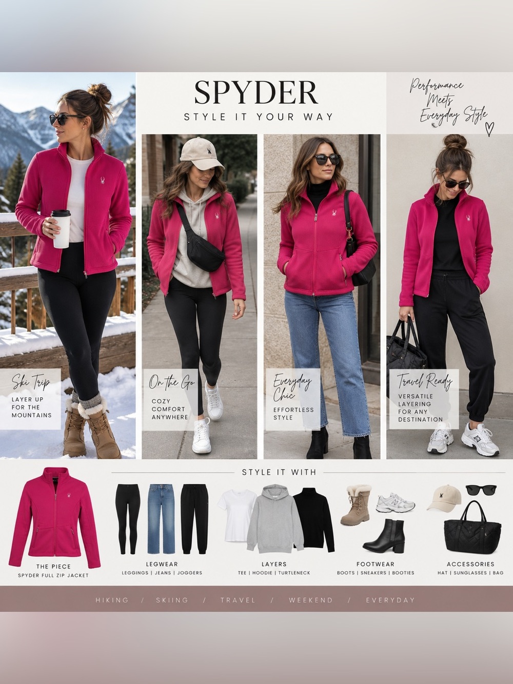 Spyder Women’s XS Pink Full Zip Sweater Knit Fleece Jacket